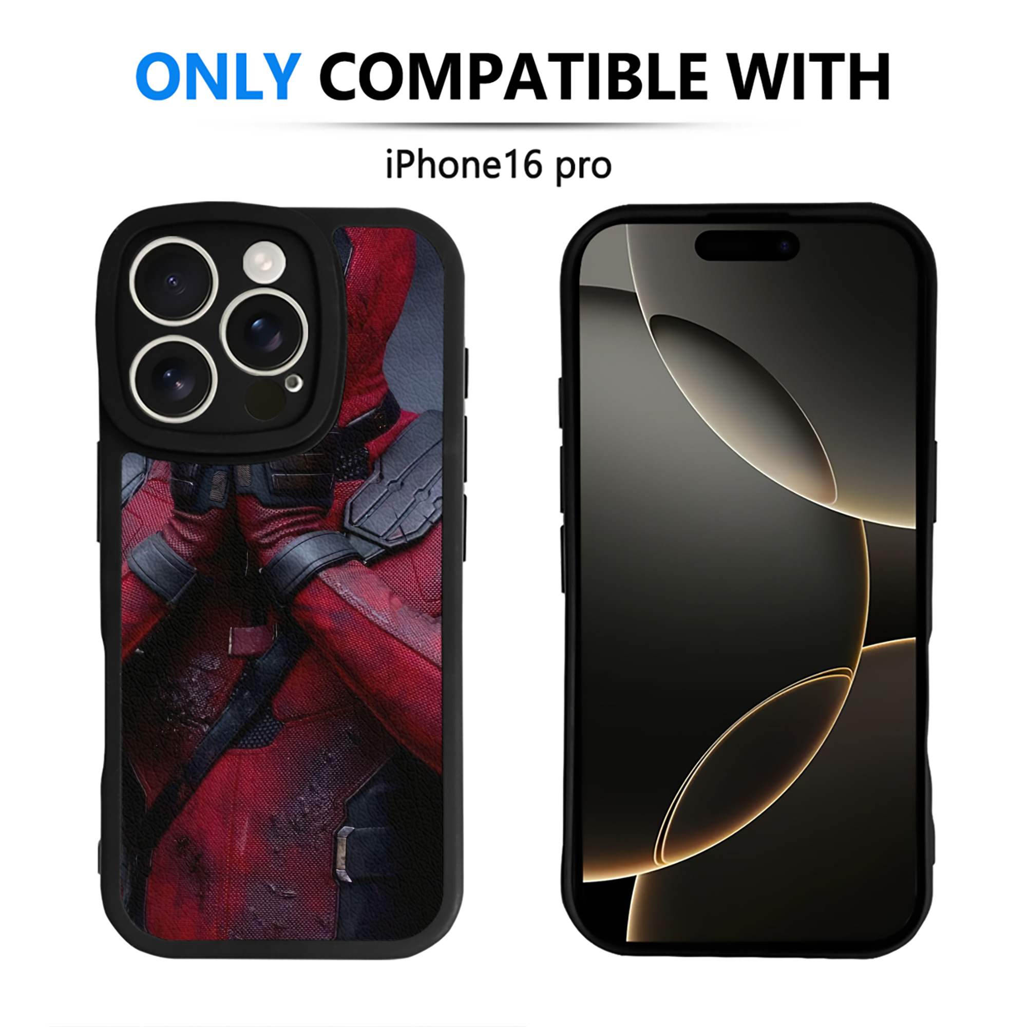 （画像用） Deadpool デッドプール 【iPhone 16シリーズ対応】シリコンスマホケース（レザー調） 材質：シリコン